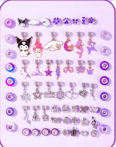 DUZY ZESTAW X2 CHARMS KUROMI 72EL DO ROBIENIA BRANSOLETEK +PUDELKO PREZENT na Arena.pl