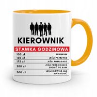 Kubek Żółty Dla Kierownika Stawka Godzinowa Z Nadrukiem Ze Zdjęciem