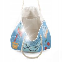 Torba Plażowa materiałowa marynarska lekka duża A4 shopper canvas Bellugio