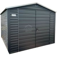 Domek ogrodowy 3x3m Brama dwuskrzydłowa  antracyt dach dwuspadowy ID781