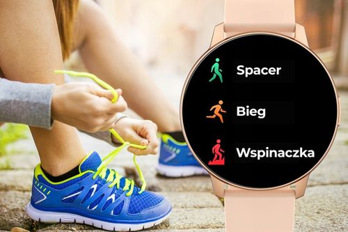 SMARTWATCH ZEGAREK DAMSKI POLSKIE MENU ROZMOWY SPORT PULS 2 PASKI AMOLED na Arena.pl