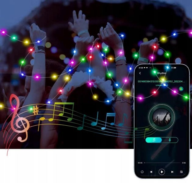 TAŚMA 200 LED INTELIGENTNE LAMPKI APLIKACJA BLUETOOTH PILOT STEROWANIE 20M zdjęcie 3