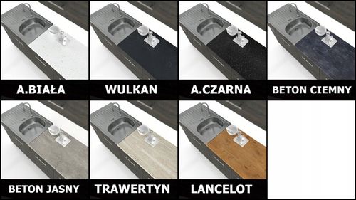 MEBLE KUCHENNE KUCHNIA ZESTAW SZAFKI MODUŁOWE BLAT JOLA 2,4M DĄB na Arena.pl