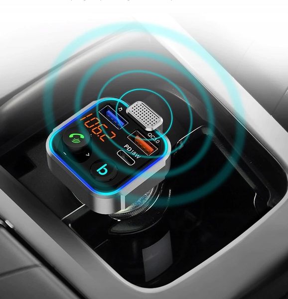TRANSMITER FM BLUETOOTH SZYBKA ŁADOWARKA QC USB PD zdjęcie 3