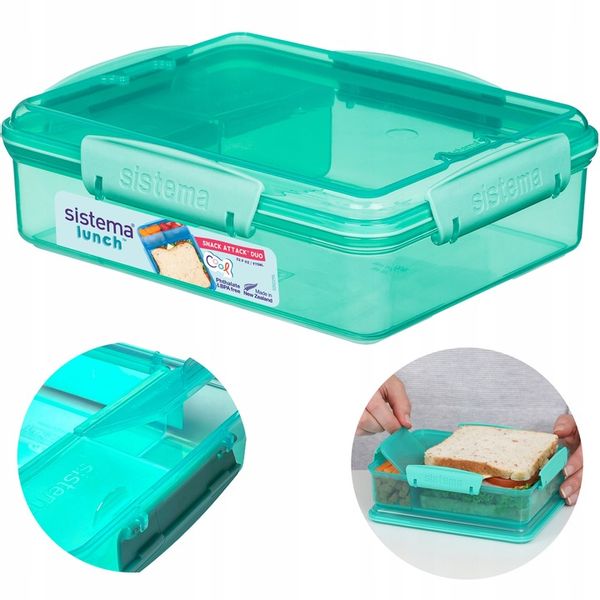 ŚNIADANIÓWKA POJEMNIK lunchbox z Przegródkami snack duo 975ml to-go Sistema zdjęcie 3
