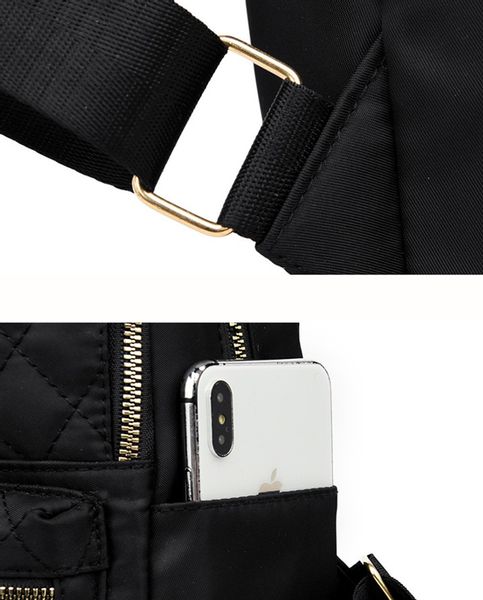 Plecak Czarny Wodoodporny Pikowany Damski Pojemny zdjęcie 9