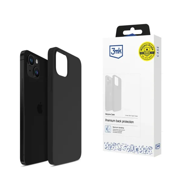 Etui 3mk Silicone Case na iPhone 14 Plus - czarne zdjęcie 1