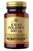 Solgar Kwas foliowy 400 mcg Zmęczenie Znużenie Ciąża Odporność 100tabl.