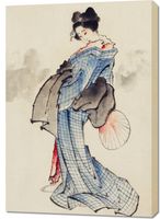 Obraz 70x100cm Gejsza Katsushika Hokusai Japoński Vintage do Salonu