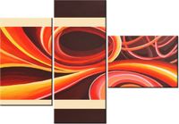 100CM 80 OBRAZ 3 ELEM POMARAŃCZOWY WIR ŚCIENNY