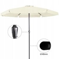 DUŻY PARASOL OGRODOWY O ŚREDNICY 330 CM Z KORBĄ