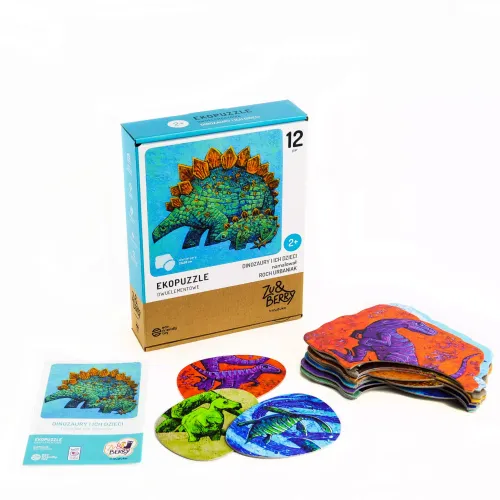 Ekopuzzle dwuelementowe. Dinozaury i ich dzieci na Arena.pl