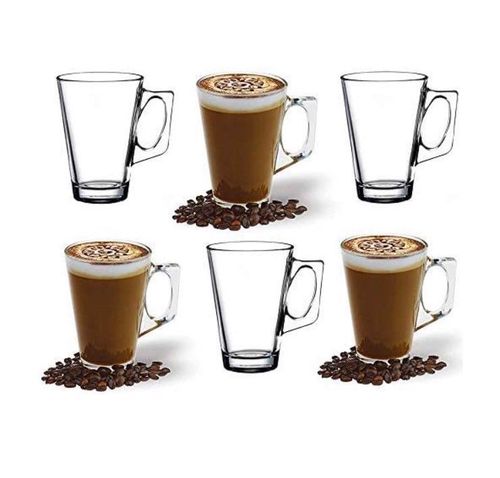 ANSIO Duże szklane kubki do kawy Latte - 385 ml (1 na Arena.pl