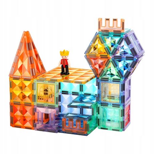 Klocki magnetyczne dla dzieci duże edukacyjne zestaw konstrukcyjny 100 el na Arena.pl