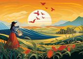 Plakat 70x50cm Prostota Życia Wiejskiego