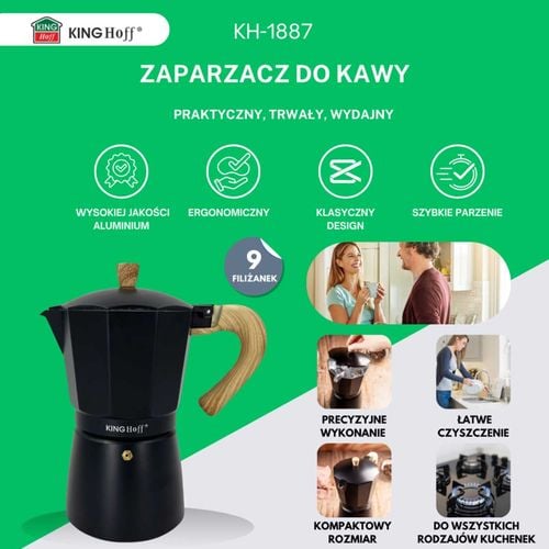 kawiarka zaparzacz do kawy 450ml kinghoff kh-1887 indukcja na Arena.pl