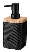 Dozownik do mydła z pompką CAMINO kwadratowy czarny matowy loftowy boho