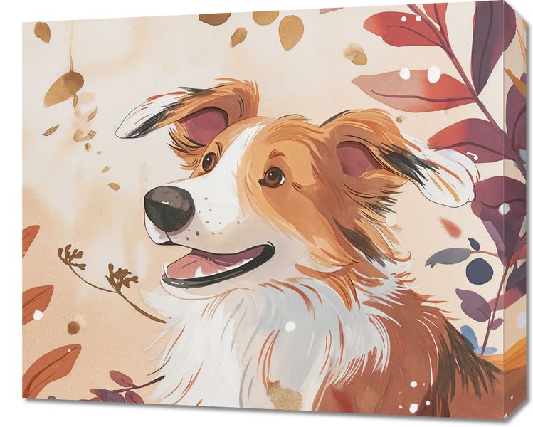 Obraz 60x50cm Collie Jesienną Porą zdjęcie 1