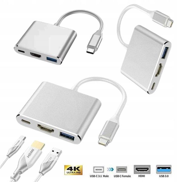 Adapter USB-C do MacBook Multiport HDMI, VGA, USB 3.0, PD USB-C 3.1 4K zdjęcie 1