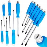 ŚRUBOKRĘTY WKRĘTAKI DO PODBIJANIA ZESTAW 6EL PH2 płaskie i krzyżakowe śrub