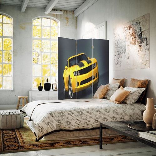 Parawan ozdobny, Żółte auto 110x150 na Arena.pl