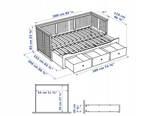 IKEA DESKI DESKA LÓŻKO HEMNES 783 na Arena.pl