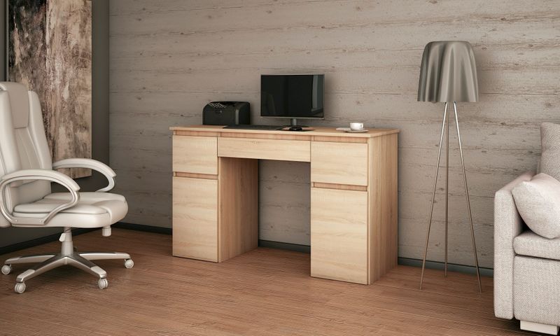 biurko MEGAN B1 DĄB SONOMA duże szkolne młodzieżowe pod laptop