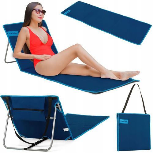 MATA PLAŻOWA Z OPARCIEM SKŁADANA REGULOWANY LEŻAK PLAŻOWY OUTTEC na Arena.pl