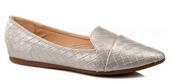 Balerinki lordsy płaskie szpic szare srebrne Rozmiar obuwia - 36