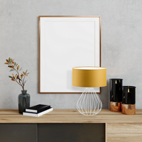 Druciana lampa stołowa z abażurem LUKKA