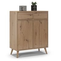 Komoda na nóżkach do sypialni, SKAND, 80x40x100 cm, dąb, mat | TYLETEGOTU