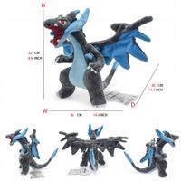 NOWY WYSOKIEJ JAKOŚCI 22CM MEGA CHARIZARD X PLUSZOWY