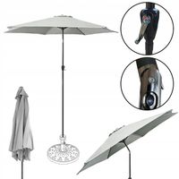 DUŻY SKŁADANY REGULOWANY PARASOL POCHYLNY OGRODOWY 270CM BOSTON J. SZARY