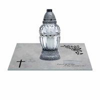 SZKLANA PODSTAWKA POD ZNICZE 30x20cm 498a + napis
