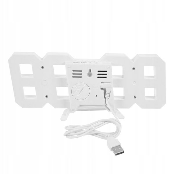 4w1 Zegar cyfrowy LED 3D ścienny stojący budzik termometr data alarm zdjęcie 6
