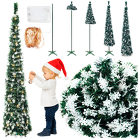 Choinka 150 cm rozkładana POP UP biała sztuczna światełka LED 3m dekoracje