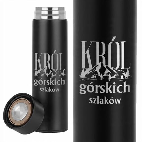 KUBEK TERMICZNY Czarny Na Prezent DIa Góromaniaka KRÓL GÓRSKICH SZLAKÓW Wz na Arena.pl