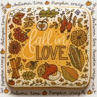 CIASTKO LUKROWANE LOVE AUTUMN ROZ.XL KWADRAT JESIEŃ RĘCZNIE ROBIONE