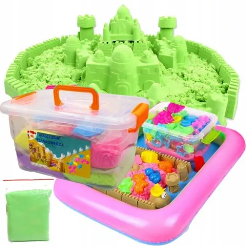 ZESTAW XL PIASEK KINETYCZNY 4KG BASEN + FOREMKI + BOX na Arena.pl