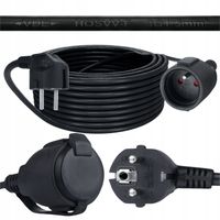 PRZEDŁUŻACZ ELEKTRYCZNY BUDOWLANY OGRODOWY BLACK 20M 3X1,5MM IP20