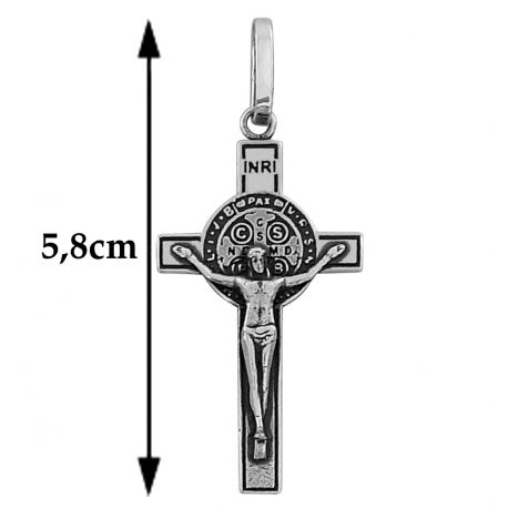 SREBRNY DUŻY KRZYŻ Z UKRZYŻOWANYM JEZUSEM SREBRO PRÓBY 925 zdjęcie 1