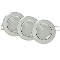 Podtynkowe LAMPY sufitowe SUN OLAL 305275 Polux zestaw 3 OPRAW okrągłych LED 10,5W 3000K do zabudowy srebrne