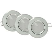 Podtynkowe LAMPY sufitowe SUN OLAL 305275 Polux zestaw 3 OPRAW okrągłych LED 10,5W 3000K do zabudowy srebrne