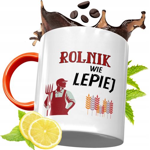 Kubek Pomarańczowy Dla Rolnika Prezent Z Nadrukiem Ze Zdjęciem na Arena.pl