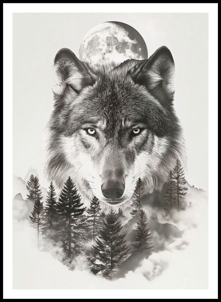 Plakat 64x90cm Wilczy Duch Lasu zdjęcie 3
