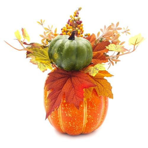 STROIK JESIENNY DYNIA Z LIŚĆMI JESIENNA DEKORACJA DUŻY STROIK NA STÓŁ 30cm na Arena.pl