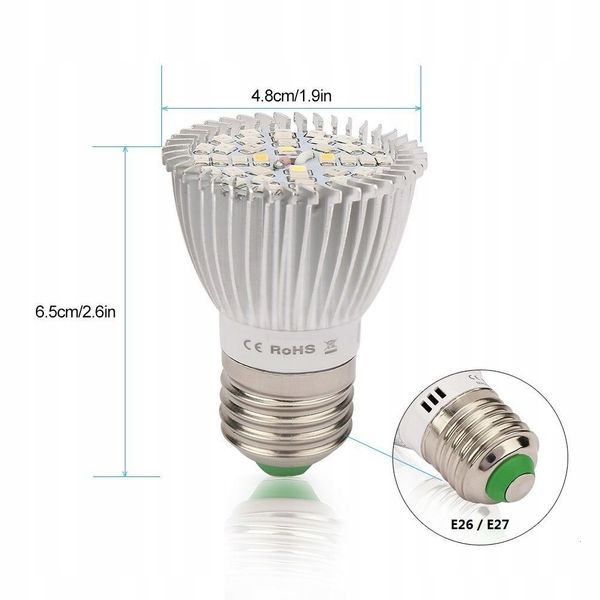 Mocna Żarówka Led E27 Grow 40 W Do Uprawy Roślin zdjęcie 2