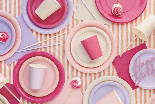 Kubeczki papierowe Basic ciemne różowe, 250 ml 6 szt. na Arena.pl