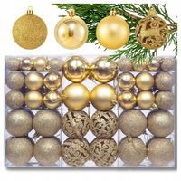 BOMBKI CHOINKOWE ZŁOTE NIETŁUKĄCE ZESTAW XXL 100szt WZORY NA CHOINKĘ OZDOBY