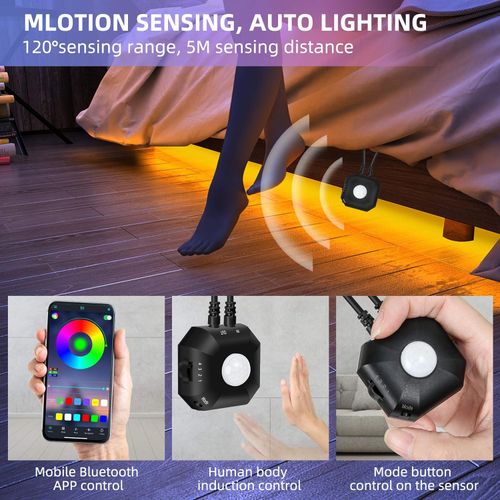 Ściemnialna Taśma LED RGB 3m Z Czujnikiem Ruchu PIR i Funkcją Pamięci na Arena.pl